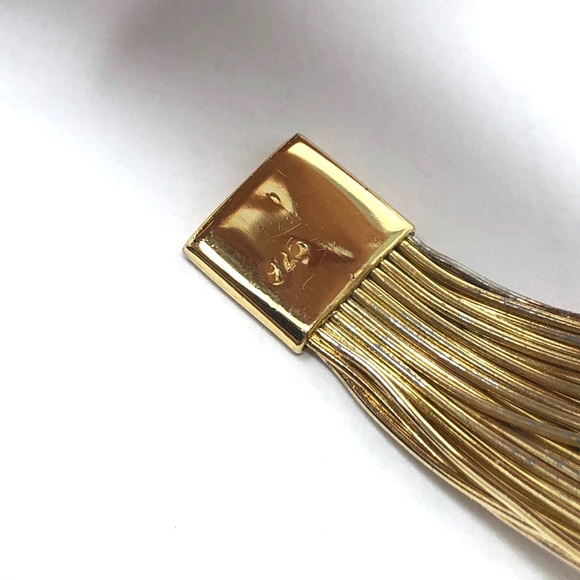 Sterling silver with gold overlay multi strand cuff, 24.2g - Picture 12 of 16